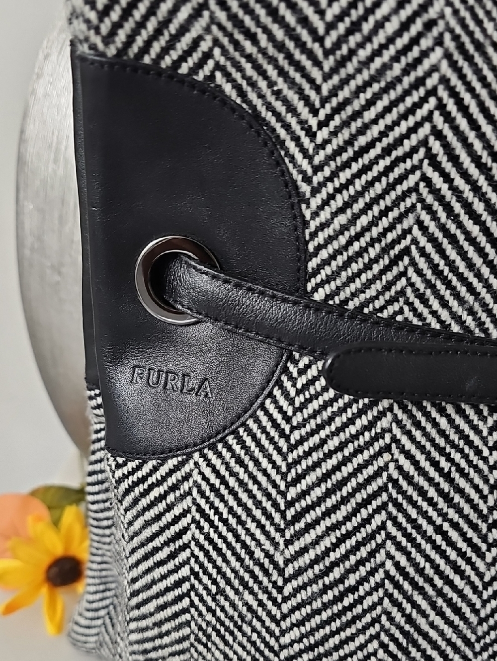 Furla Herringbone Tweed 2-way Tote Bag - Picture 3 of 16